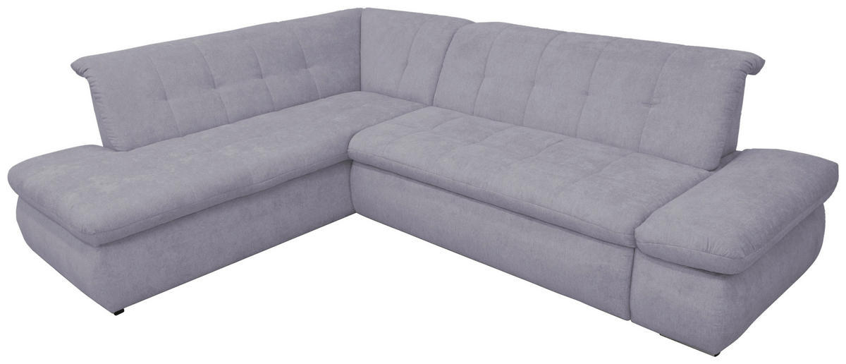 ECKSOFA in Mikrofaser Grau  216/273 cm  - Chromfarben/Grau, KONVENTIONELL, Textil/Metall (216/273cm) - MID.YOU