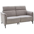 2-SITZER-SOFA Lederlook Hellgrau  - Hellgrau/Schwarz, KONVENTIONELL, Textil/Metall (194/103/92cm) - Dieter Knoll