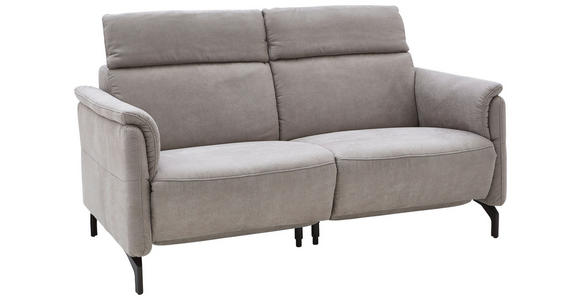 2-SITZER-SOFA Lederlook Hellgrau - Hellgrau/Schwarz, KONVENTIONELL, Textil/Metall (194/103/92cm) - Dieter Knoll
