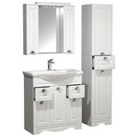 BADEZIMMER 4-teilig  in 110 cm  - Silberfarben/Weiß, MODERN, Glas/Keramik (110cm) - MID.YOU