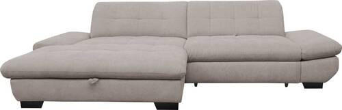 ECKSOFA in Mikrofaser Hellgrau  - Hellgrau/Schwarz, Design, Textil/Metall (198/290cm) - Xora