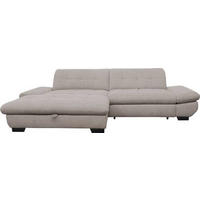ECKSOFA in Mikrofaser Hellgrau  - Hellgrau/Schwarz, Design, Textil/Metall (198/290cm) - Xora