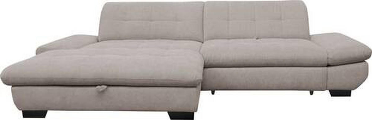 ECKSOFA in Mikrofaser Hellgrau  - Hellgrau/Schwarz, Design, Textil/Metall (198/290cm) - Xora