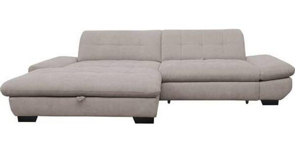 ECKSOFA in Mikrofaser Hellgrau  - Hellgrau/Schwarz, Design, Textil/Metall (198/290cm) - Xora