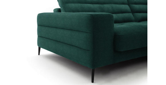 ECKSOFA in Cord Grün  - Schwarz/Grün, Design, Textil/Metall (296/207cm) - Dieter Knoll