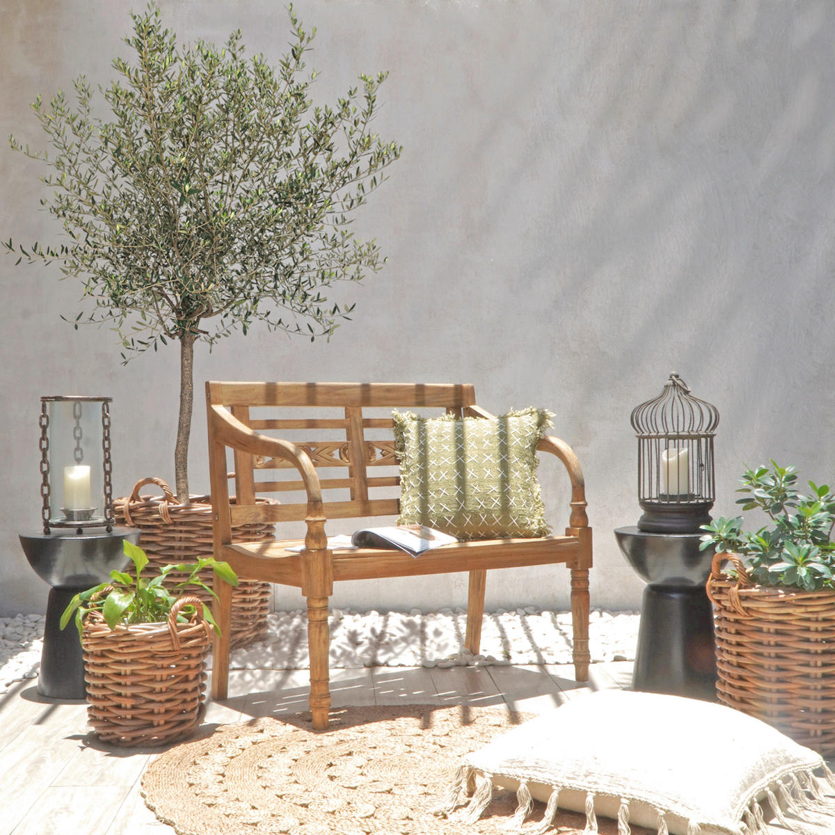 ZAHRADNÍ LAVICE dřevo - Basics, dřevo (100/90/52cm) - Gardenson