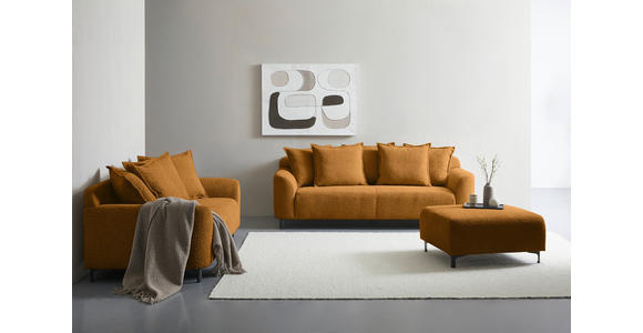 2,5-SITZER  in Chenille Goldfarben  - Goldfarben/Schwarz, KONVENTIONELL, Textil/Metall (200/84/99cm) - Carryhome