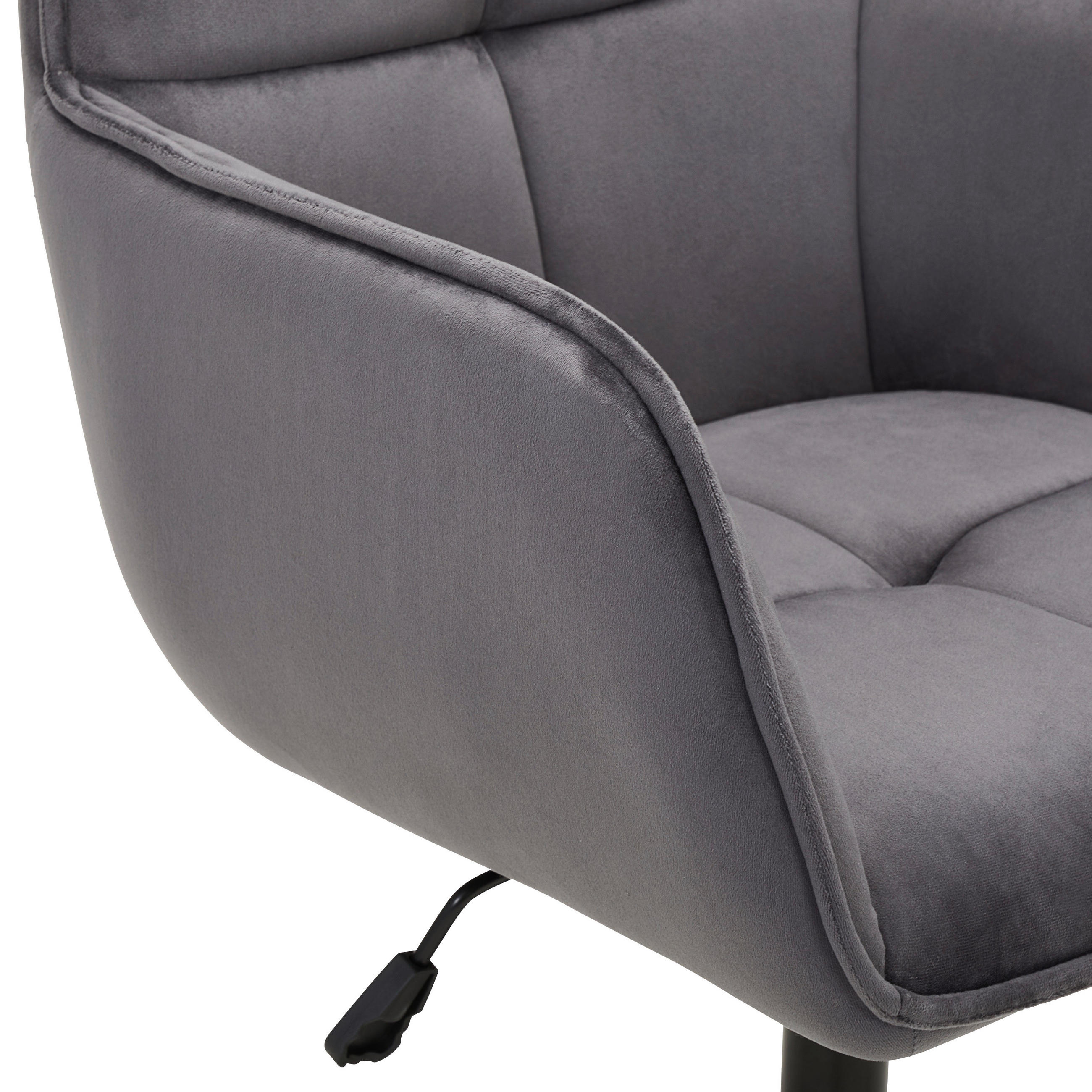 DREHSTUHL  in Samt Schwarz, Dunkelgrau  - Dunkelgrau/Schwarz, Modern, Kunststoff/Textil (60/80-90/62cm) - Livetastic