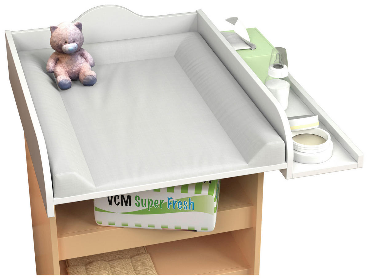 WICKELAUFSATZ Malira  - Weiß, Basics, Holzwerkstoff (81/15/72cm) - MID.YOU