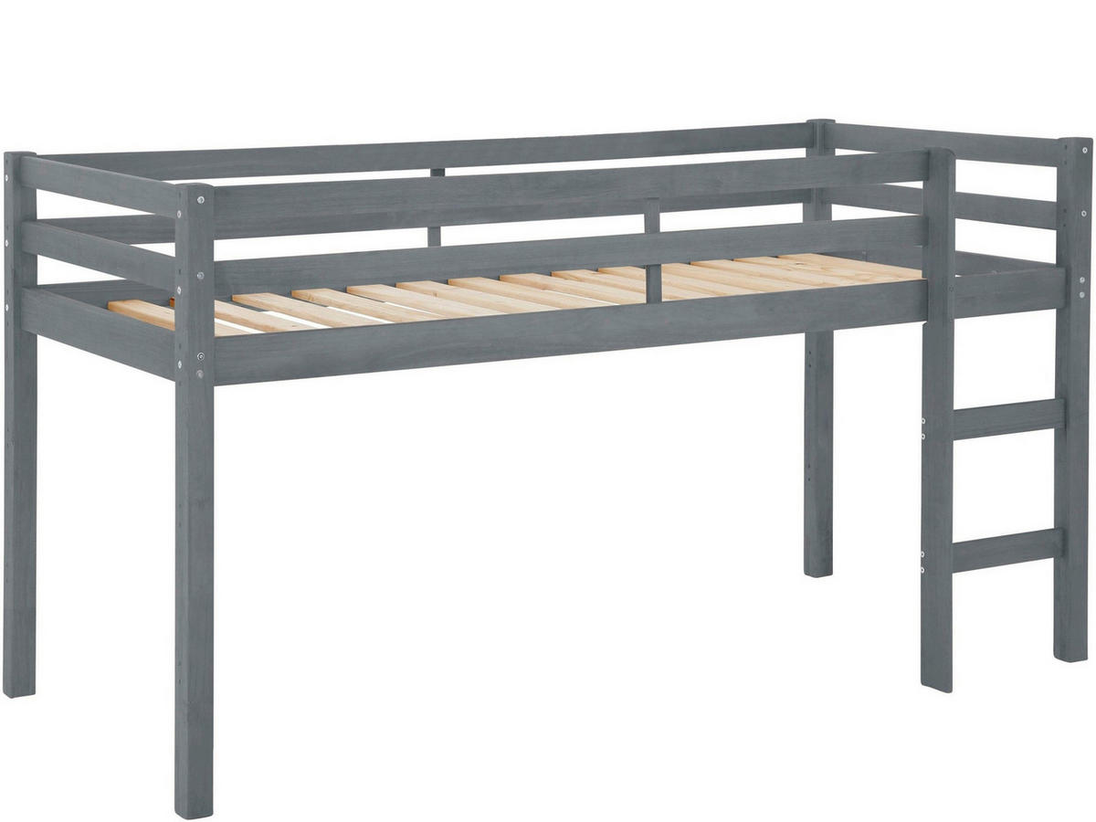 HOCHBETT 90/200 cm,  in Grau, Leiter, Lattenrost  - Grau, MODERN, Holz (90/200cm) - MID.YOU