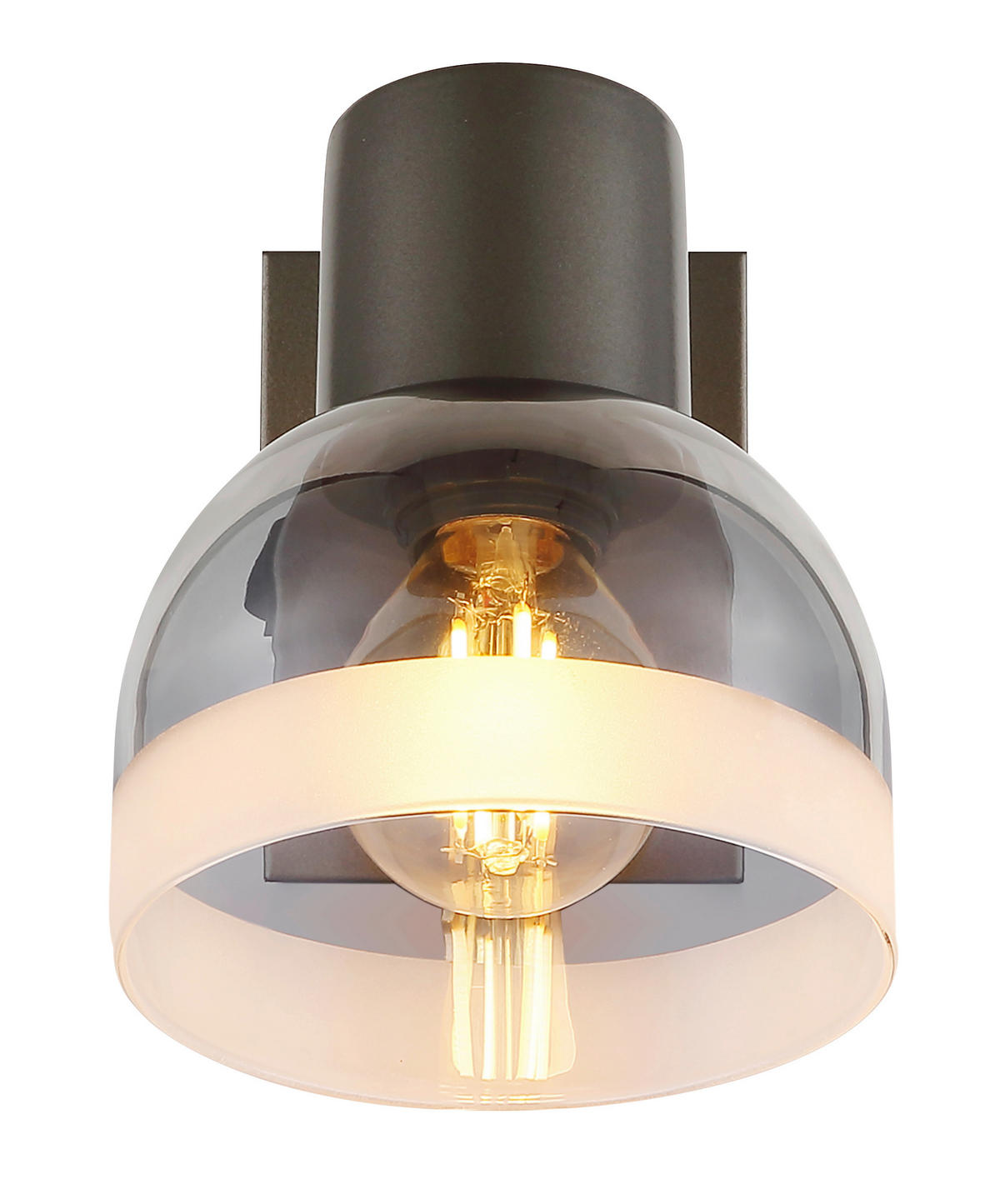 STRAHLER Kairo 10/14/12 cm  - Chromfarben/Schwarzchrom, Design, Glas/Metall (10/14/12cm) - Globo