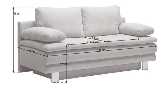 SCHLAFSOFA Dunkelblau  - Chromfarben/Dunkelblau, Design, Textil/Metall (194/96/86cm) - Novel