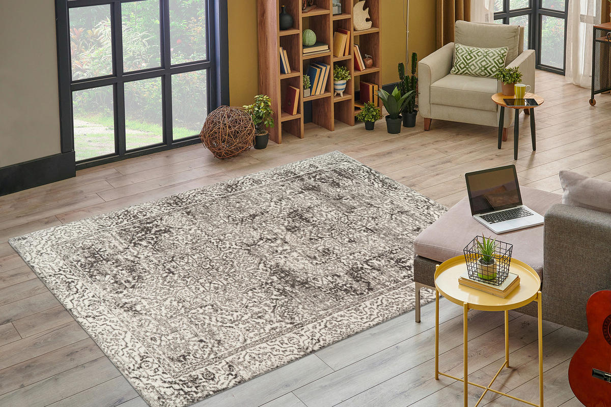 VINTAGE-TEPPICH  Wohnzimmer 160/230 cm Grau rechteckig  - Grau, Basics, Textil (160/230cm) - Kayoom