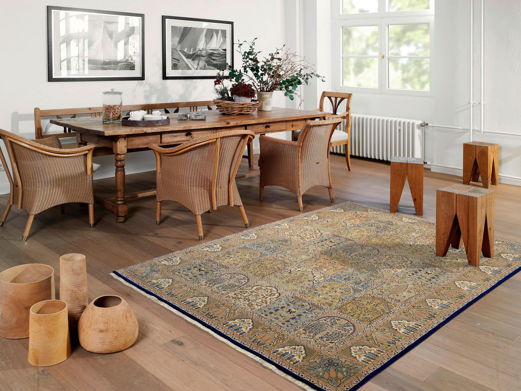 TEPPICH 200/300 cm Blau, Braun  - Blau/Braun, Design, Textil (200/300cm) - Cazaris