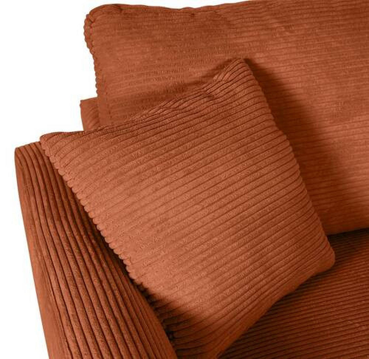 ECKSOFA in Cord Kupferfarben  - Schwarz/Kupferfarben, Design, Kunststoff/Textil (240/175cm) - Landscape