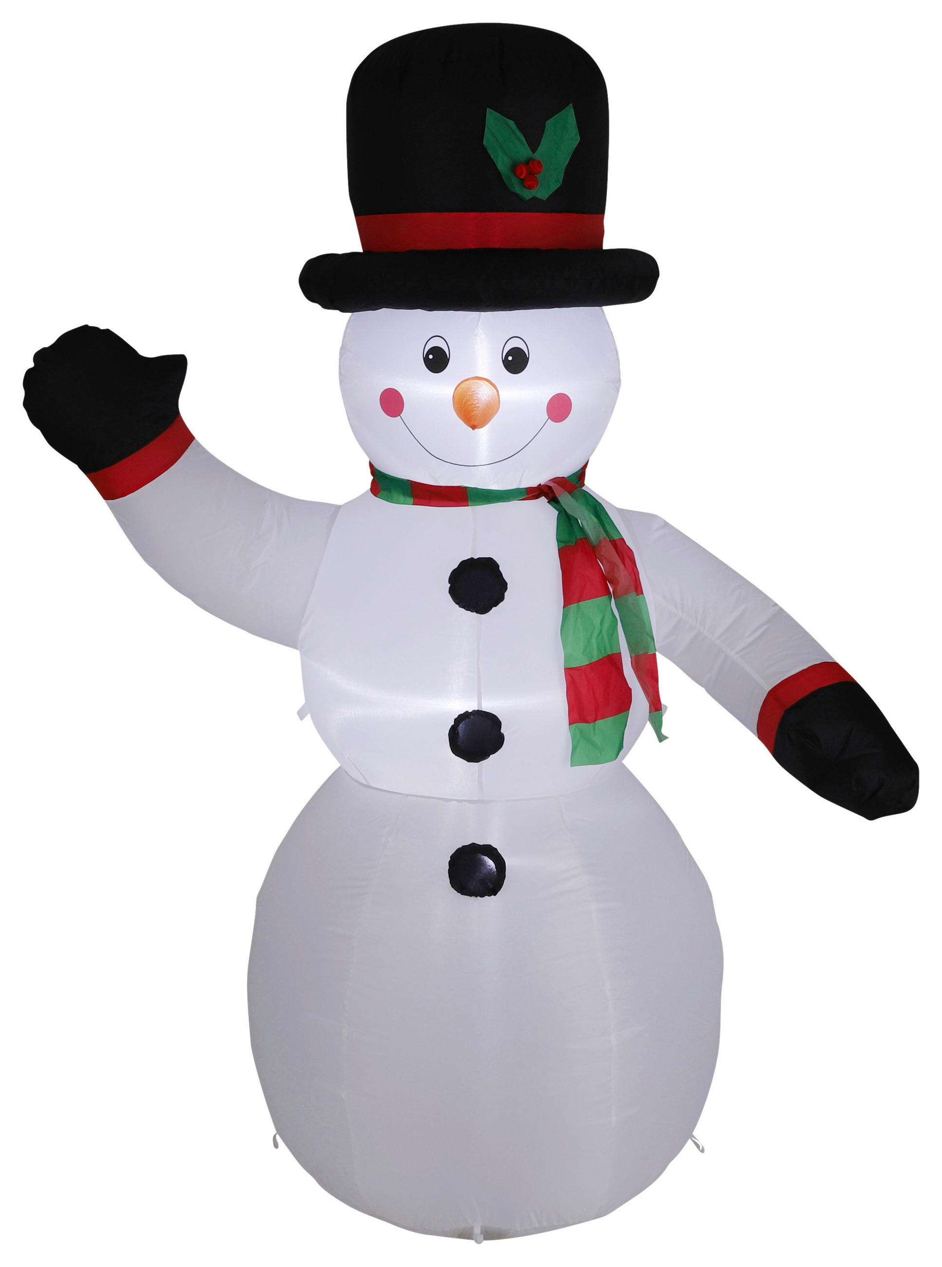 SCHNEEMANN WEIß, 200CM HOCH - Rot/Schwarz, KONVENTIONELL, Kunststoff (126/65/200cm)