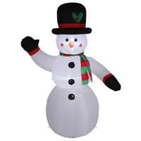 SCHNEEMANN WEIß, 200CM HOCH - Rot/Schwarz, KONVENTIONELL, Kunststoff (126/65/200cm)