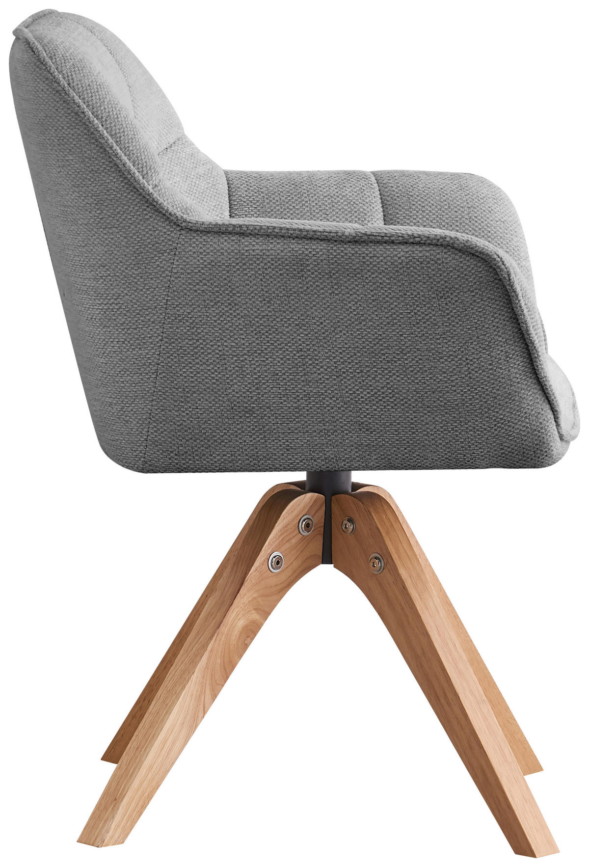 STOLIČKA S PODRÚČKAMI, textilný výplet, sivá - svetlohnedá/sivá, Modern, drevo/textil (63/84/61cm) - MID.YOU