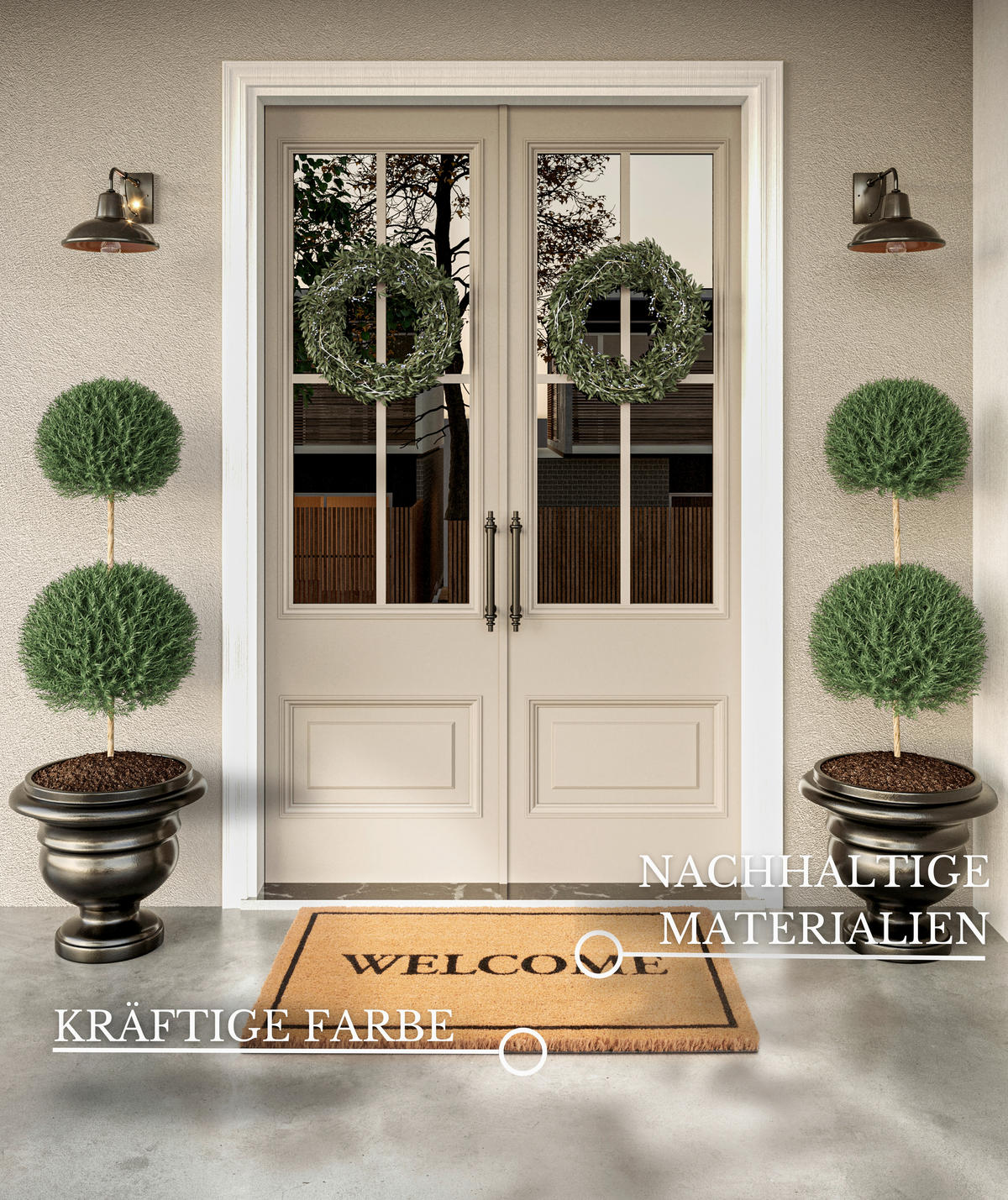 FUSSMATTE  50/80 cm  Schwarz, Hellbraun  Schriftzug  - Hellbraun/Schwarz, Basics, Kunststoff/Textil (50/80cm) - Villeroy & Boch