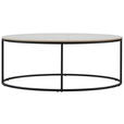 COUCHTISCH in Metall, Keramik 110/60/42 cm  - Creme/Schwarz, Design, Keramik/Metall (110/60/42cm) - Xora
