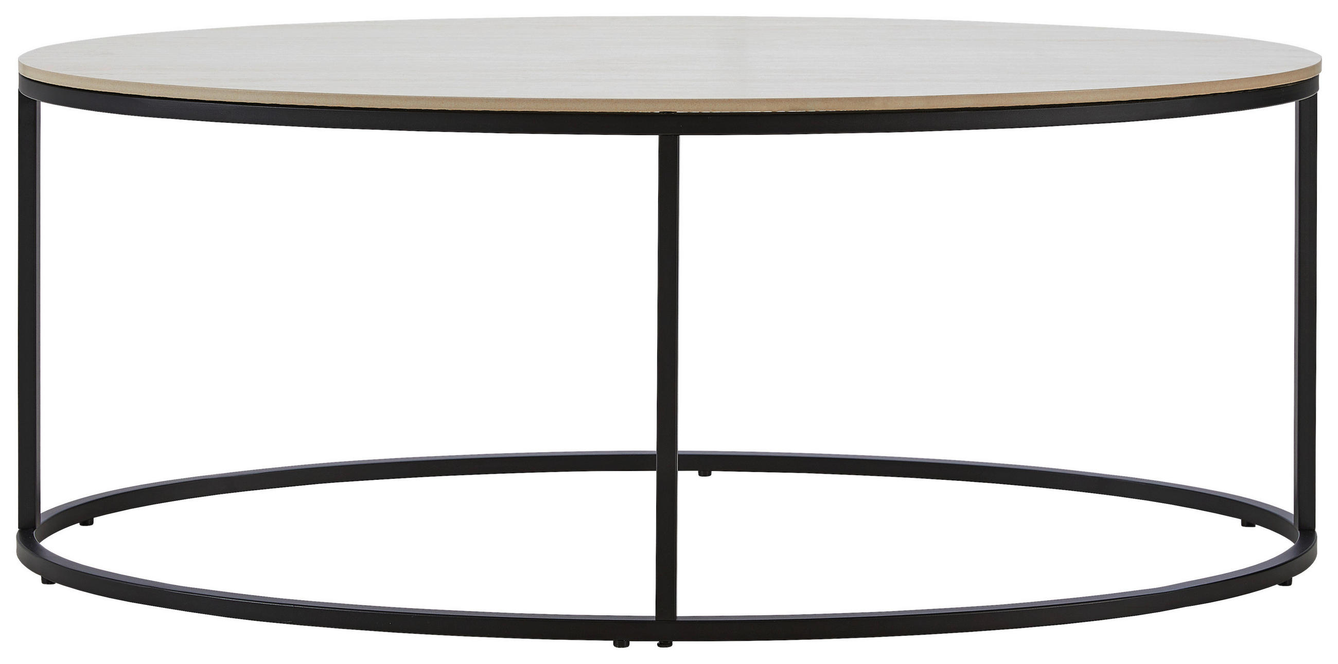 COUCHTISCH 110/60/42 cm oval Creme, Schwarz  - Creme/Schwarz, Design, Keramik/Metall (110/60/42cm) - Xora