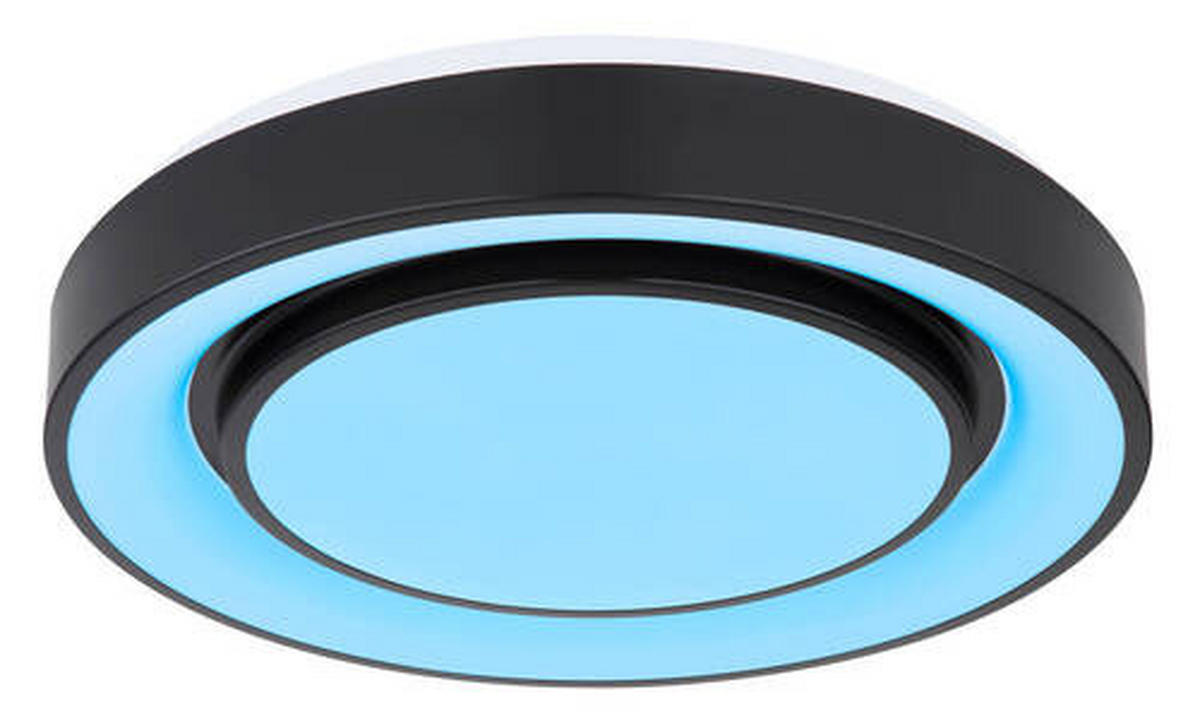LED-DECKENLEUCHTE  38/7.5 cm    - Opal/Schwarz, Design, Kunststoff/Metall (38/7.5cm) - Globo