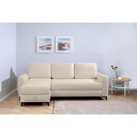 ECKSOFA Moli Taupe Bouclé  - Taupe/Schwarz, Design, Textil/Metall (236/148cm) - MID.YOU