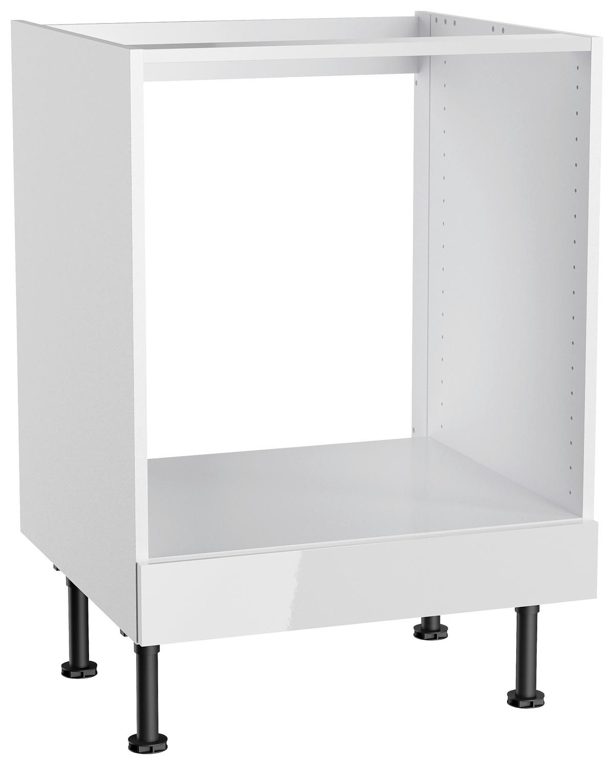 KÜCHENBLOCK 210 cm   in Weiß, Weiß Hochglanz  - Edelstahlfarben/Weiß Hochglanz, Basics, Holzwerkstoff/Metall (210cm) - Optifit