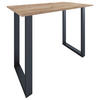BARTISCH rechteckig Schwarz, Honigeiche  - Honigeiche/Silberfarben, KONVENTIONELL, Holzwerkstoff/Metall (140/80/102cm)
