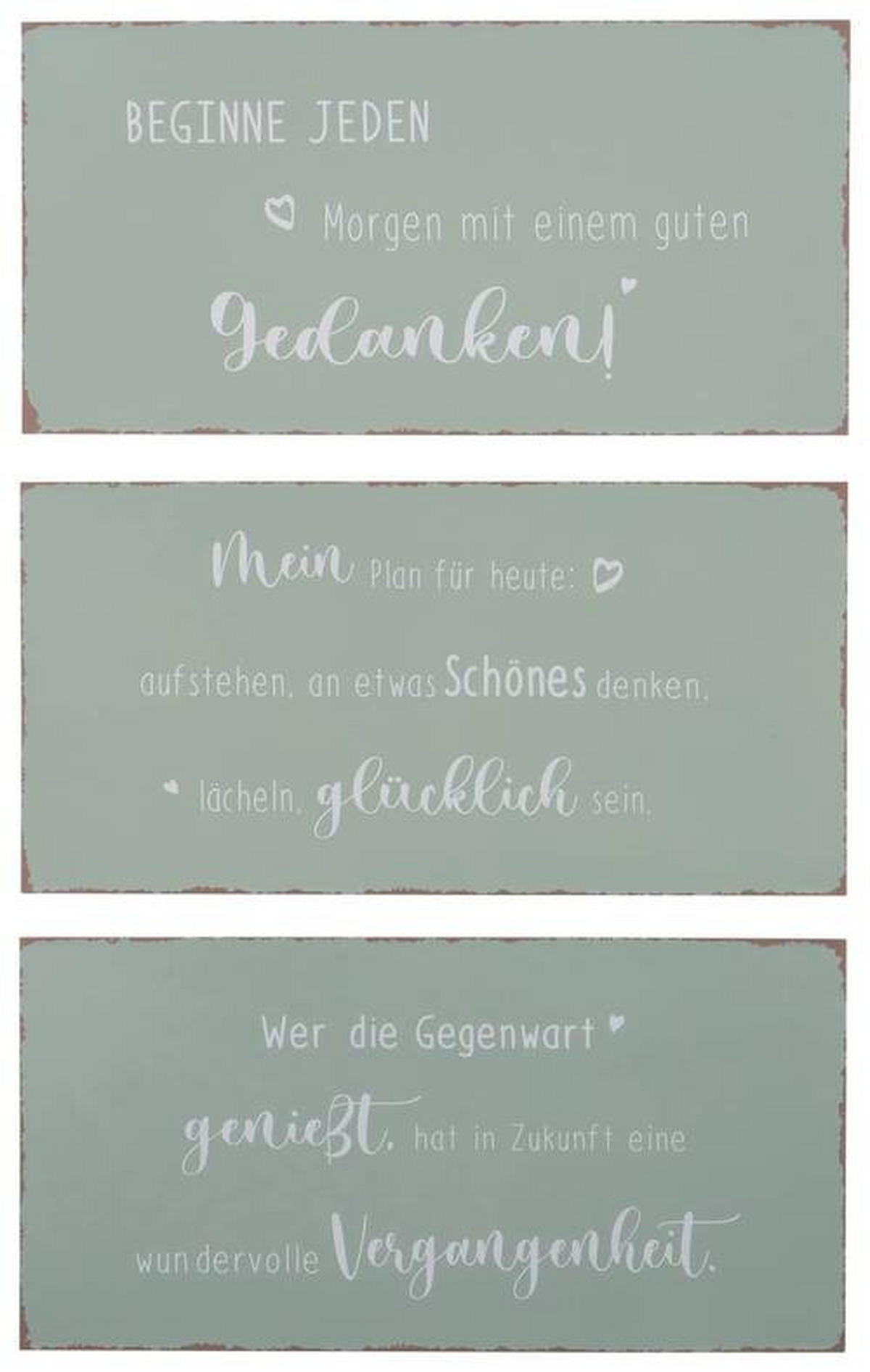 DEKOSCHILD 40/20 cm  - Salbeigrün, Basics, Metall (40/20cm)