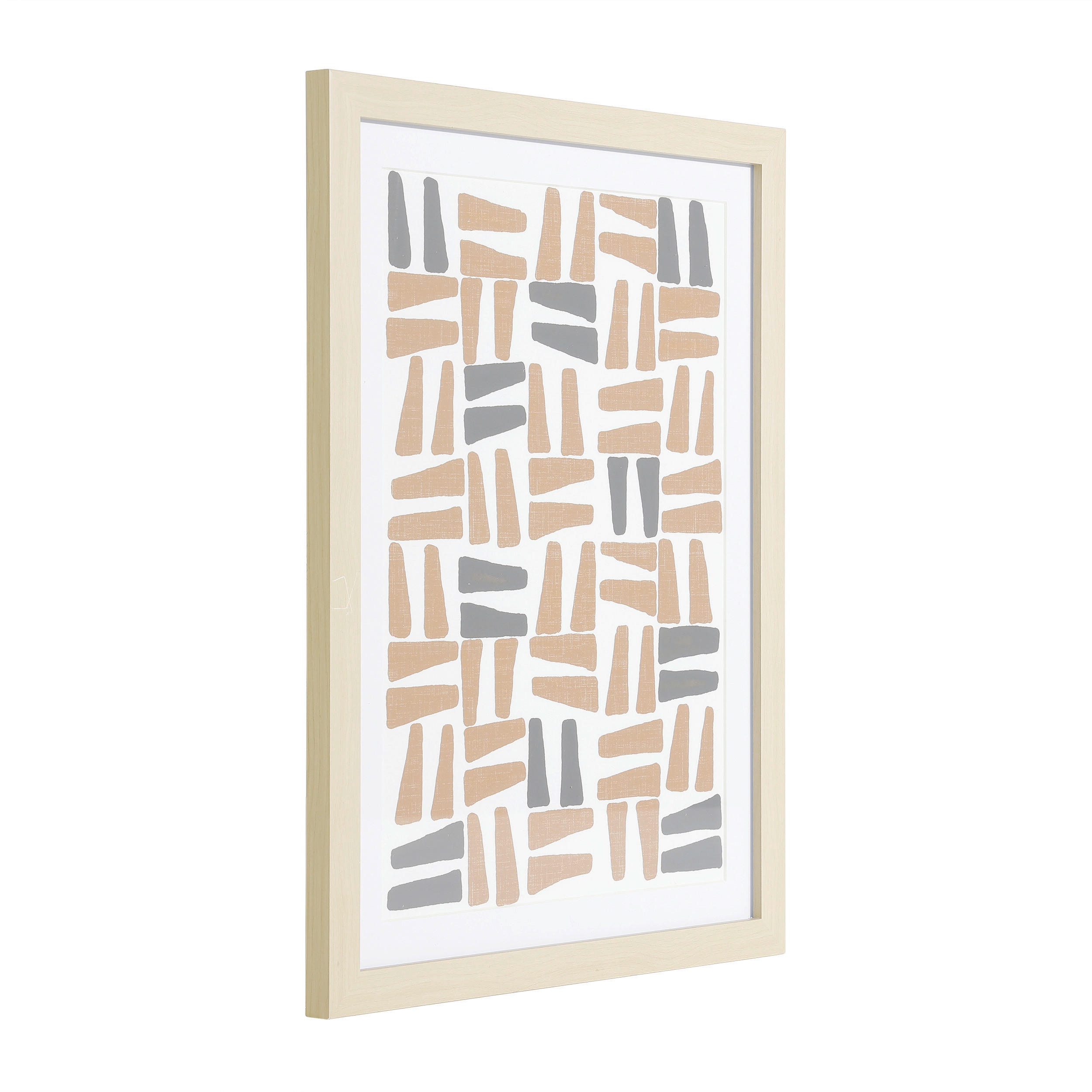 DRUCKGRAFIK Abstraktes Schwarz, Weiß, Terracotta  - Eichefarben/Terracotta, Trend, Glas/Papier (33/1,6/43cm) - Eglo