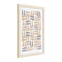 DRUCKGRAFIK Abstraktes Schwarz, Weiß, Terracotta  - Eichefarben/Terracotta, Trend, Glas/Papier (33/1,6/43cm) - Eglo