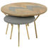BEISTELLTISCHSET Mangoholz massiv rund Goldfarben, Grau, Naturfarben - Goldfarben/Naturfarben, MODERN, Holz/Stein (80/49/45/39cm) - Carryhome