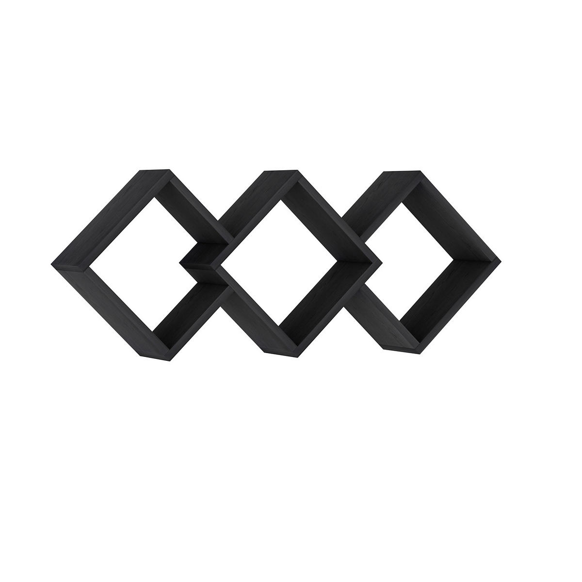 WANDREGAL Schwarz  - Schwarz, Design, Holzwerkstoff (102/42/20cm) - Livetastic