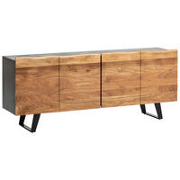 SIDEBOARD  180/75/45 cm  - Schwarz/Akaziefarben, Design, Holz/Metall (180/75/45cm) - MID.YOU