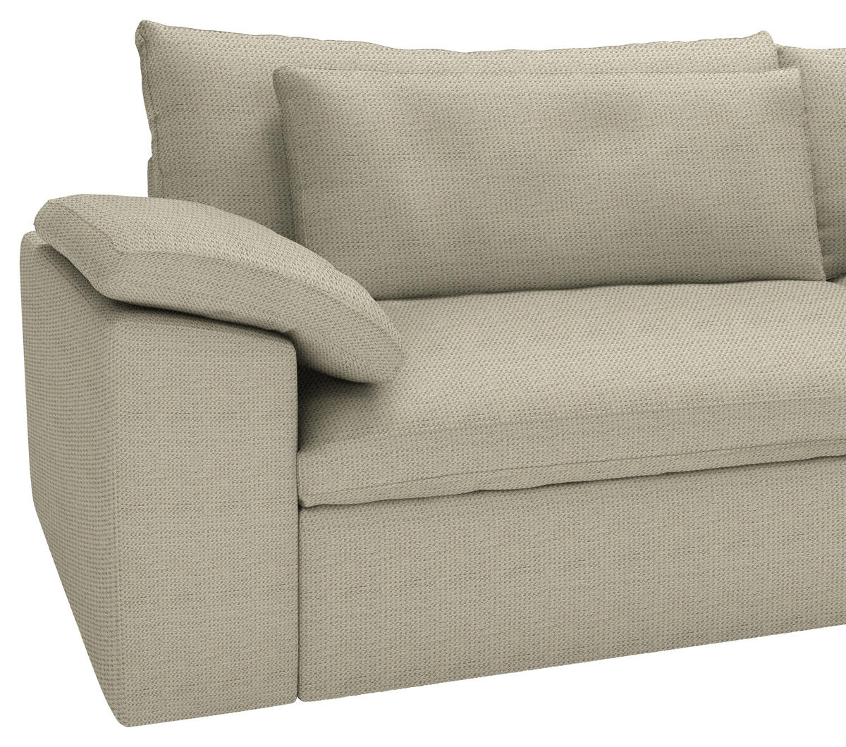 ECKSOFA  Chenille Beige  - Beige/Schwarz, Modern, Kunststoff/Textil (306/198cm) - Carryhome