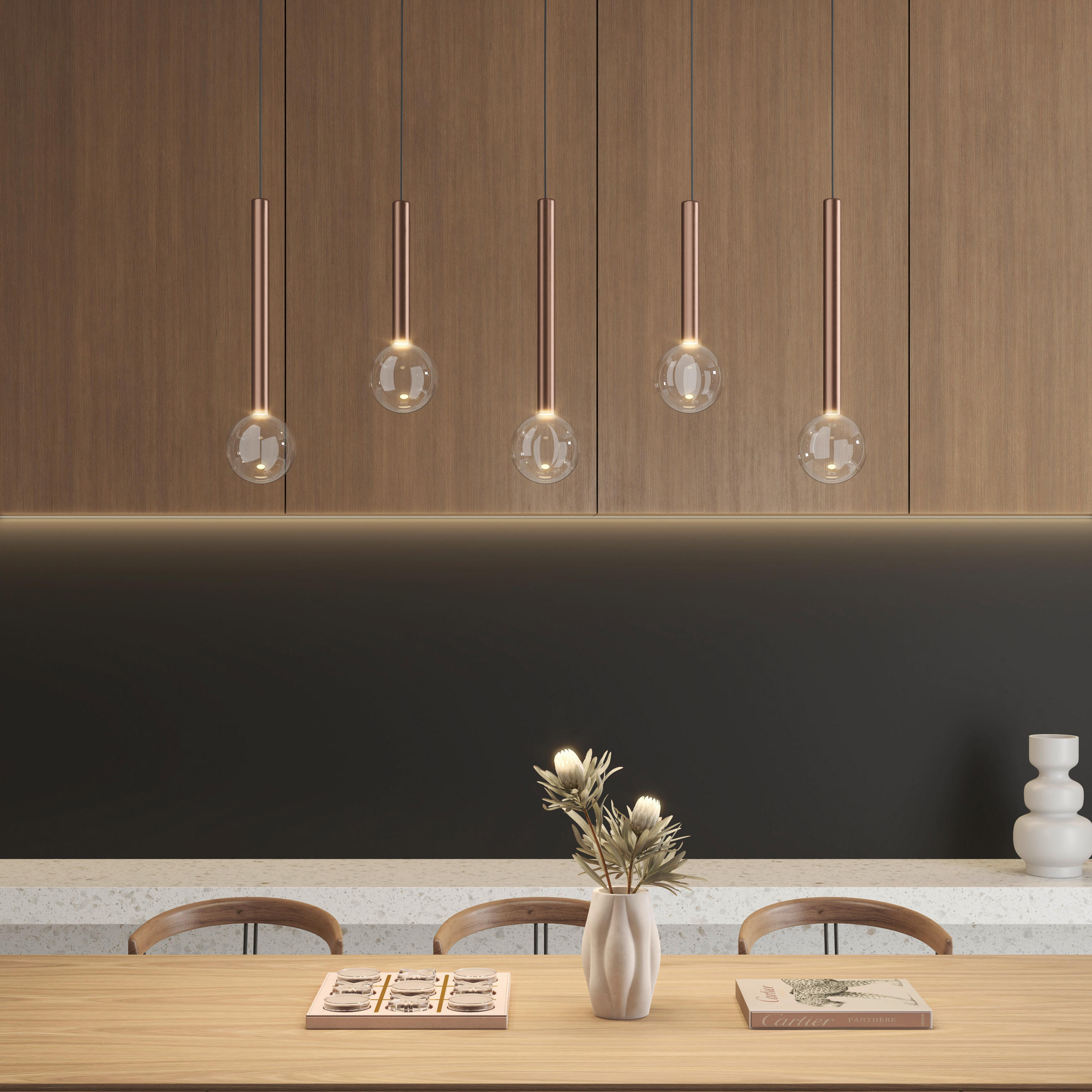 LED-HÄNGELEUCHTE 90/10/180 cm    - Klar/Schwarz, Design, Glas/Metall (90/10/180cm) - Dieter Knoll