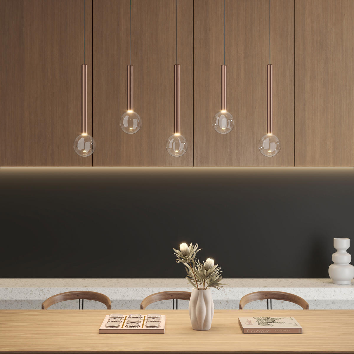 LED-HÄNGELEUCHTE 90/10/180 cm    - Klar/Schwarz, Design, Glas/Metall (90/10/180cm) - Dieter Knoll