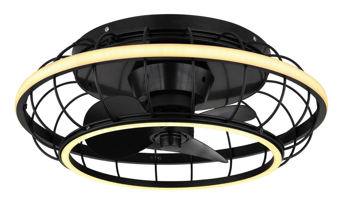 STROPNÍ VENTILÁTOR, 50/18 cm  - černá/opál, Design, kov/plast (50/18cm) - Globo