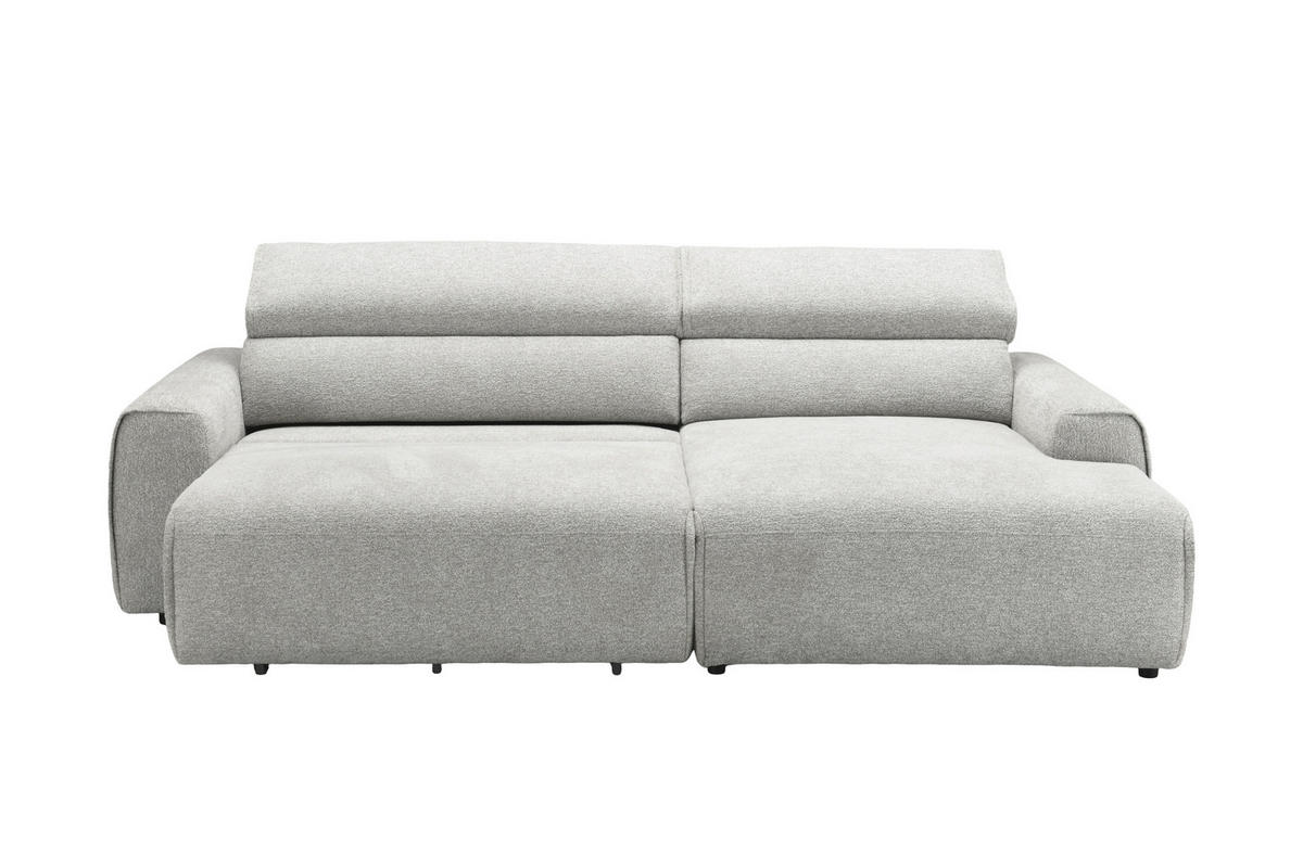 ECKSOFA  Chenille Beige  - Beige/Schwarz, Design, Kunststoff/Textil (258/160cm) - Livetastic