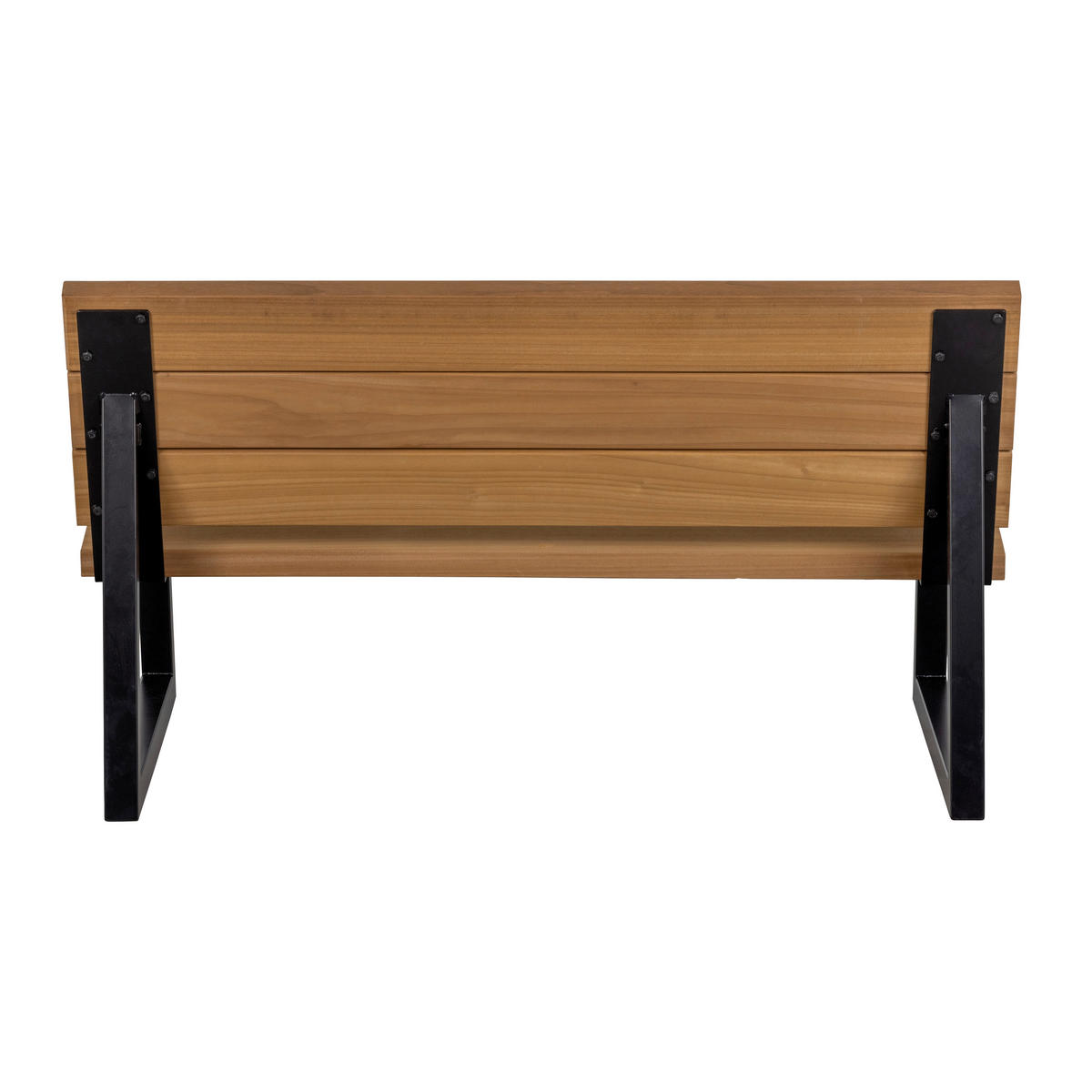 GARTENBANK 138/78/82 cm Abachi   - Schwarz/Naturfarben, MODERN, Holz/Metall (138/78/82cm) - Livetastic