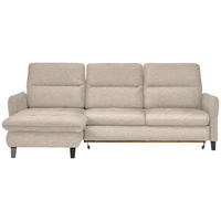 ECKSOFA Beige Plüsch  - Beige/Schwarz, KONVENTIONELL, Textil/Metall (190/254cm) - Livetastic