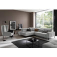 ECKSOFA Grau Feincord Rücken echt, Kopfteilverstellung, Sitzvorzug  - Schwarz/Grau, KONVENTIONELL, Textil/Metall (219/311cm) - Hom`in
