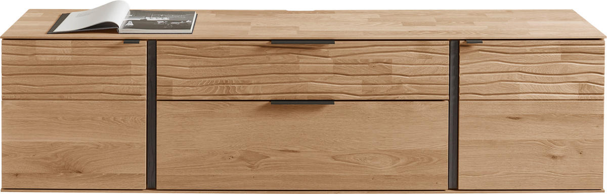 LOWBOARD  192/52/44 cm 1 Schublade(n) stehend, hängend  - Eichefarben/Anthrazit, Natur, Holz/Metall (192/52/44cm) - Valnatura