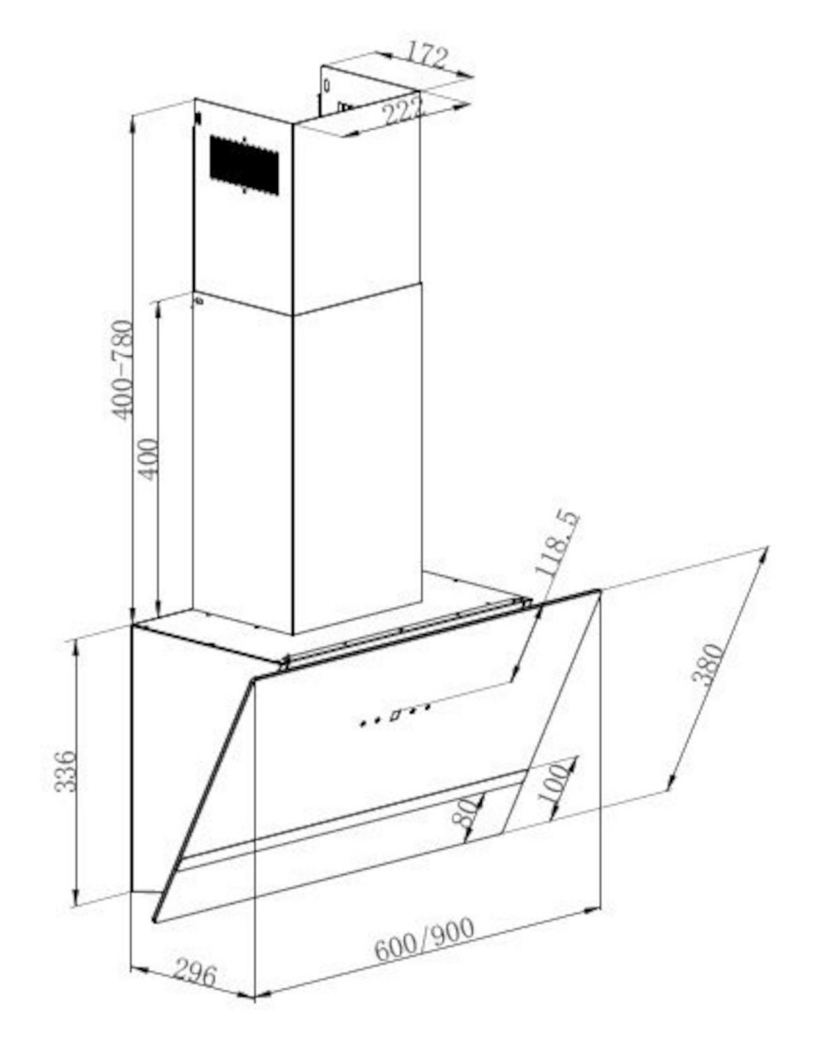 DUNSTABZUGSHAUBE  - Weiß, Basics, Glas (60/111.60/29.6cm) - PKM