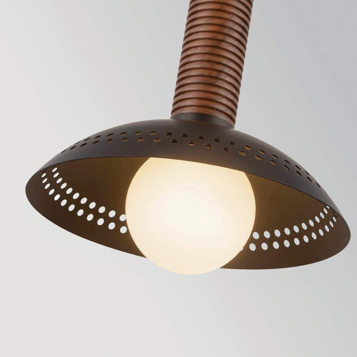 LED-HÄNGELEUCHTE Alora Mood 15,2/24,1 cm  - Walnussfarben/Schwarz, Design, Glas/Metall (15,2/24,1cm) - Elstead Lighting