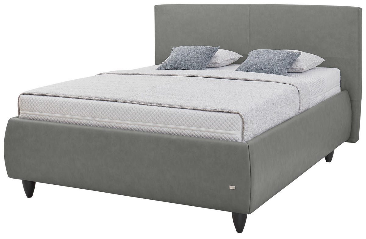 POLSTERBETT 200/200 cm,  in Dunkelgrau, Matratze, Lattenrost, Bettkasten, H2 + H2 = mittel  - Dunkelgrau/Schwarz, Design, Holz/Kunststoff (200/200cm) - RUF Betten