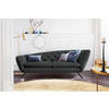 CHESTERFIELD-SOFA in Mikrofaser Dunkelgrau, Schwarz  - Dunkelgrau/Schwarz, Design, Textil/Metall (223/84/90cm) - Pure Home Lifestyle