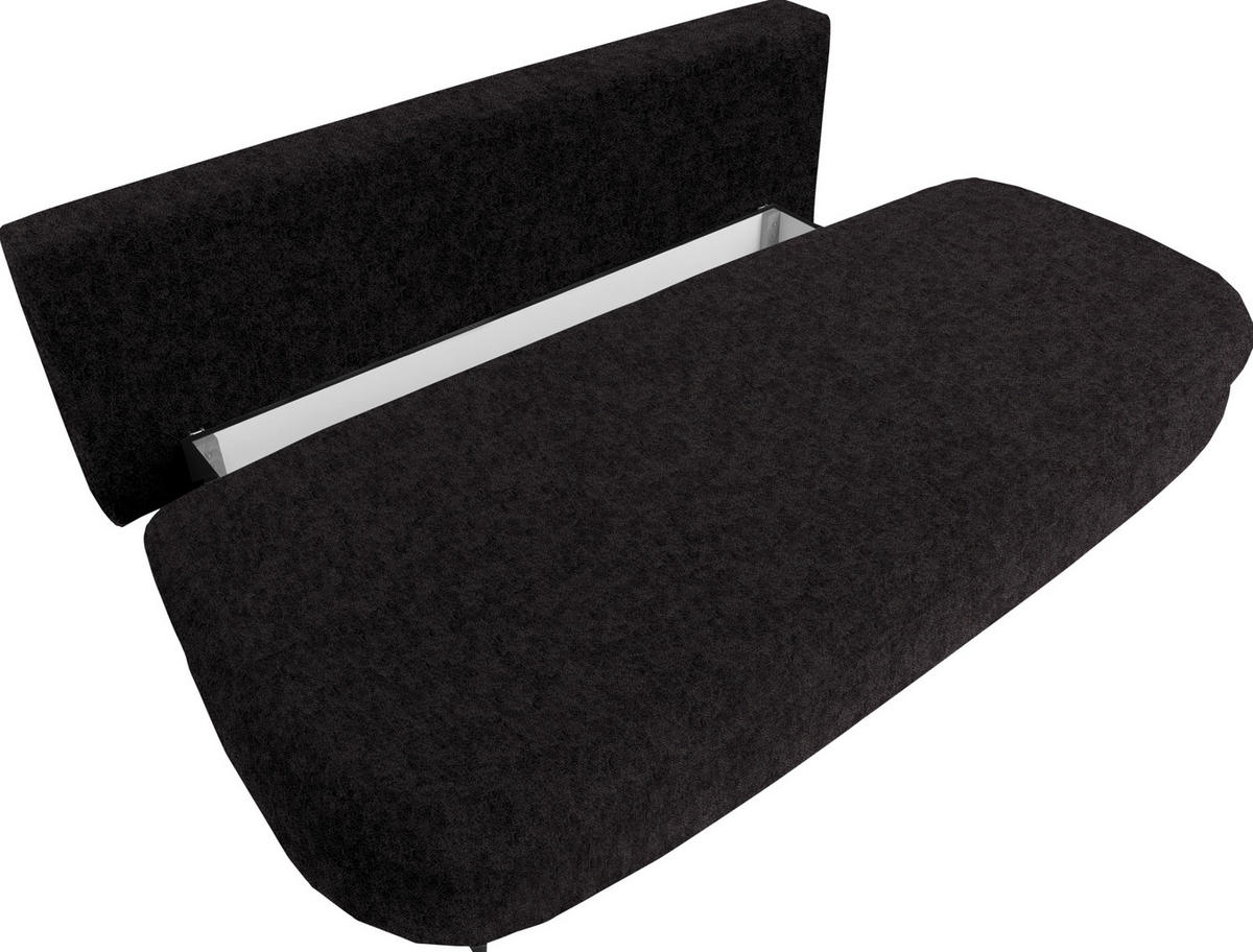 SCHLAFSOFA in Velours Dunkelbraun  - Dunkelbraun/Schwarz, Design, Holz/Textil (213/89/105cm) - Novel