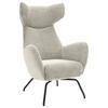 OHRENSESSEL in Cord Naturfarben  - Schwarz/Naturfarben, Design, Textil/Metall (79/117/82cm) - Lomoco